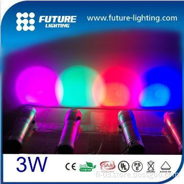3W RGB automatic color changing flashlights led